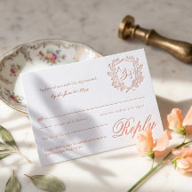 Luxury Vintage Floral Crest Monogram Wedding