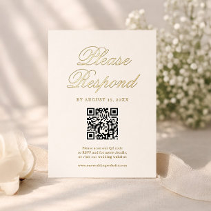 Luxury Vintage Gold Foil Regency Wedding RSVP Card