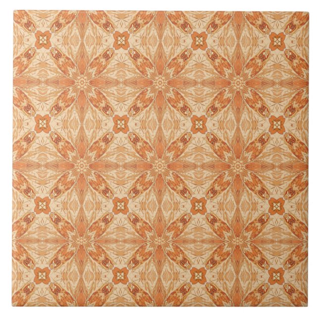 Luxury Vintage Islamic Geometric Sand Terracotta  Tile (Front)