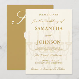 Luxury Vintage Ivory Ballroom Wedding Invite