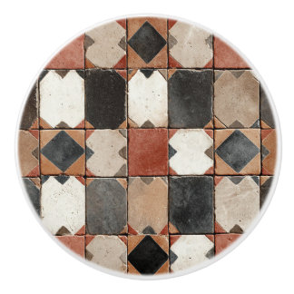 Luxury Vintage Moroccan Zellige Terracotta Sand Ceramic Knob