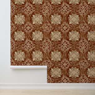 Luxury Vintage Oriental Islamic Geometric Sand Wallpaper