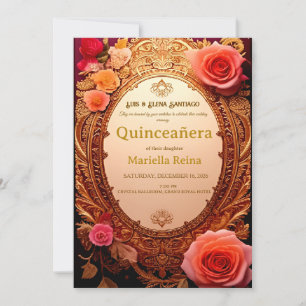 Luxury Vintage Oval Frame Diamond Rose Wedding Inv Invitation