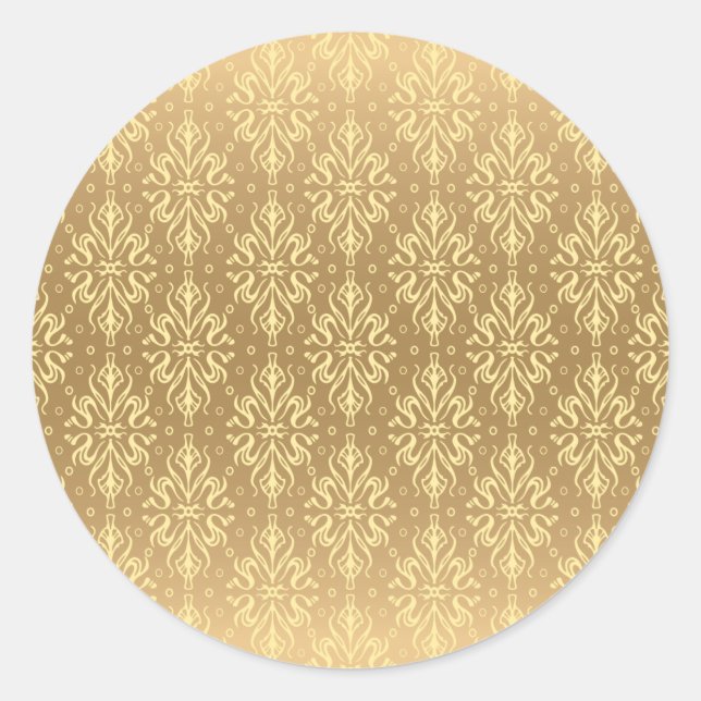 Luxury Vintage Pattern 2 Classic Round Sticker (Front)