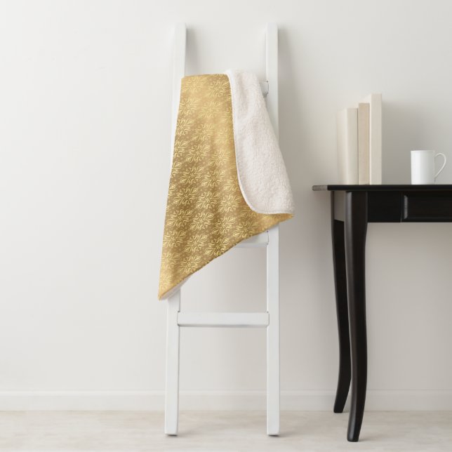 Luxury Vintage Pattern 2 Sherpa Blanket (In Situ)