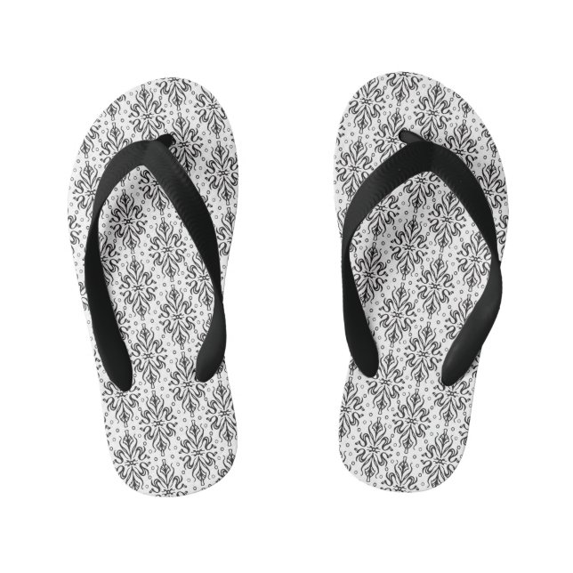 Luxury Vintage Pattern 4 Kid's Flip Flops (Footbed)