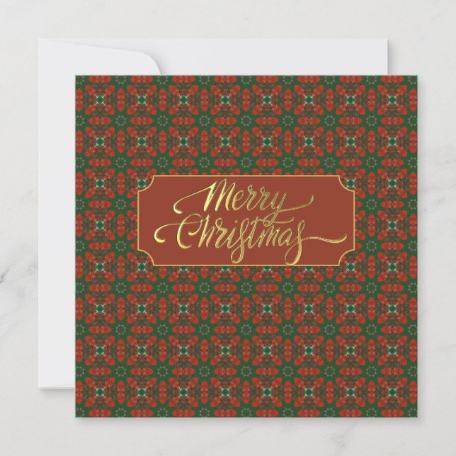 Luxury Vintage (Personalise) Flat Christmas Card (Front)
