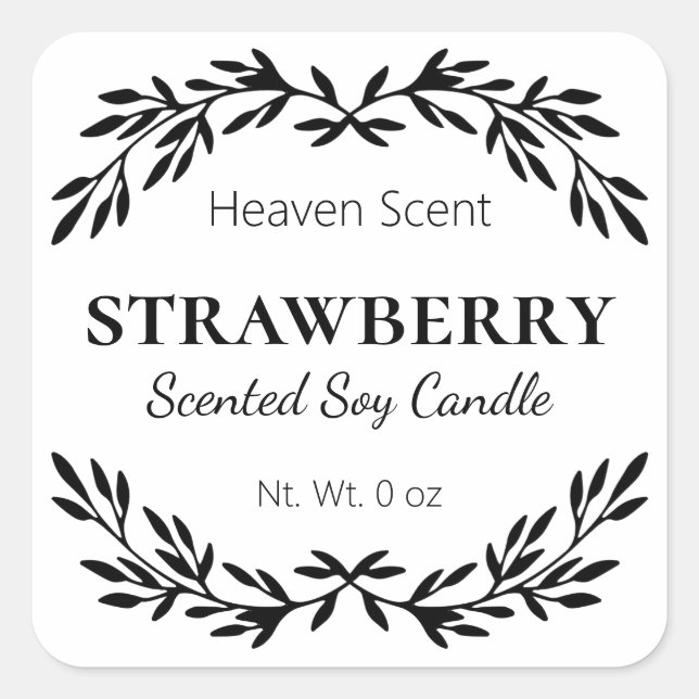 Luxury Vintage Scented Soy Candle Labels (Front)