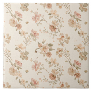 Luxury Vintage Victorian Soft Neutral Ivory Blush Tile