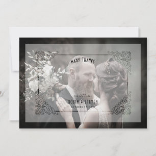 Luxury Vintage Wedding Flourish Vellum Effect Thank You Card