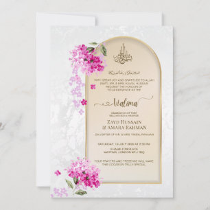 Luxury Walima Invitation   Watercolor Hydrangeas