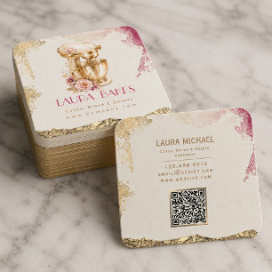 Luxury Watercolor Bakery Business Card