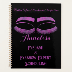 Luxury Watercolor Eyelash & Brow Beauty, Purple Planner
