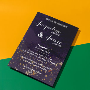 Luxury watercolor galaxy Wedding Invitation