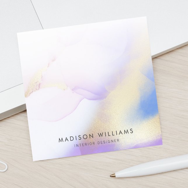 Luxury Watercolor Lilac Gold Custom Name Post-it Notes (Creator Uploaded)