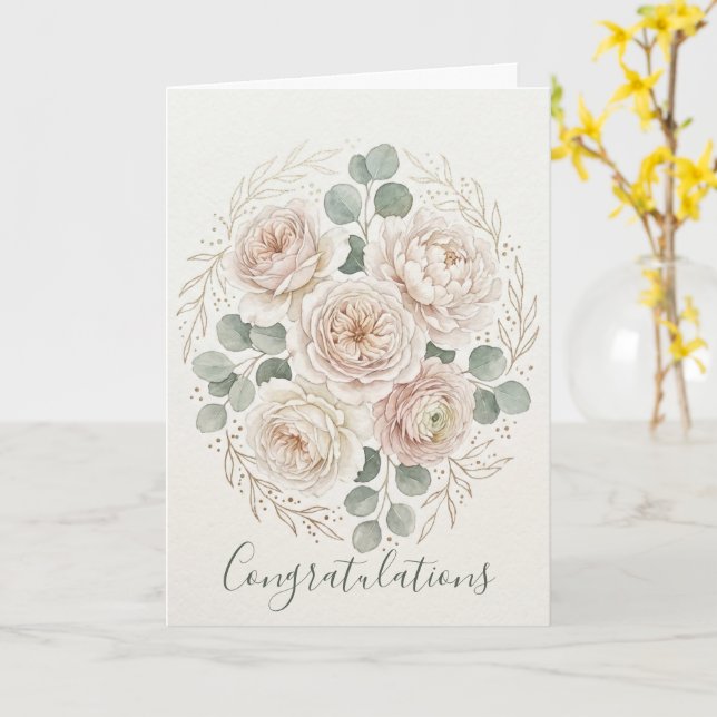 Luxury Watercolor Wedding Card (Yellow Flower)