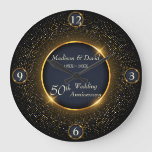 Luxury Wedding Anniversary Large Clock