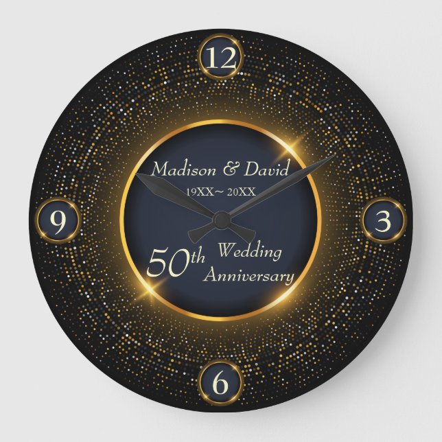 Luxury Wedding Anniversary Large Clock (Front)