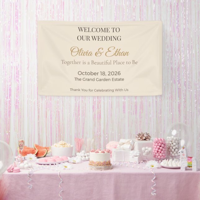 Luxury Wedding Banner | Elegant Reception Sign (Party)