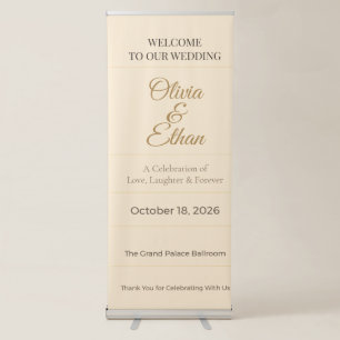 Luxury Wedding Banner Elegant Retractable Sign