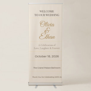 Luxury Wedding Banner Elegant Retractable Sign