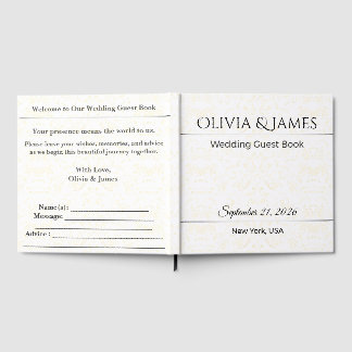 Luxury Wedding Guest Book Gold Elegant Keepsake