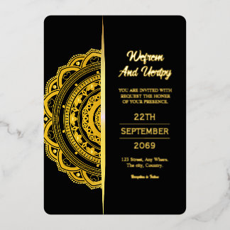 Luxury Wedding Invitation Card Design Gold Foil