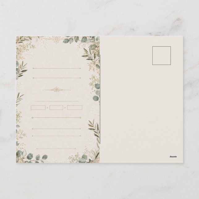 Luxury Wedding Invitation – Minimalist Ivory style (Back)