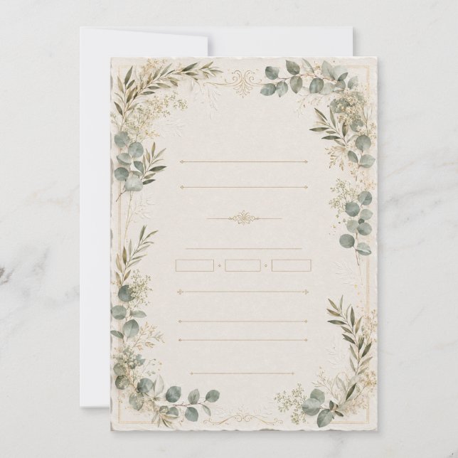 Luxury Wedding Invitation – Minimalist Ivory style (Front)