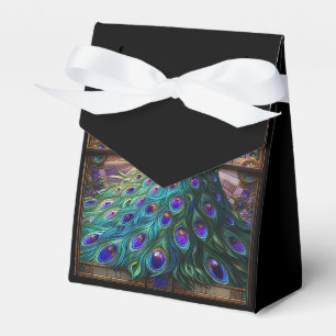 Luxury Wedding: Peacock Stained Glass Favour Boxes