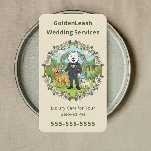 Luxury Wedding Pet Attendant Pet Wedding Sitter Business Card