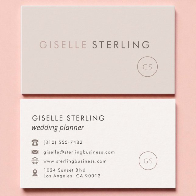 Luxury Wedding Planner Blush Pink Minimalist Business Card (Creator Uploaded)