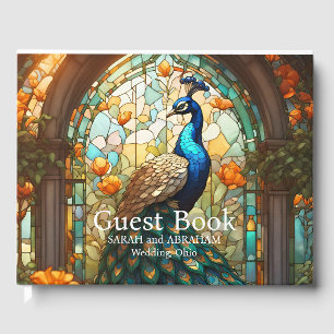 Luxury Wedding: Stained Glass Peacock Guest Book