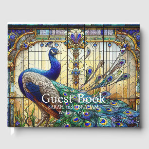 Luxury Wedding: Stained Glass Peacock Guest Book