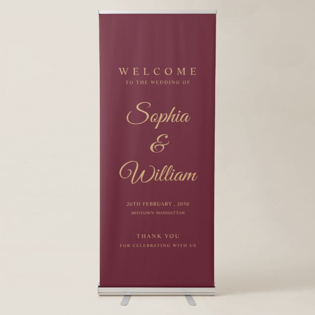Luxury Wedding Welcome Retractable Banner (Front)