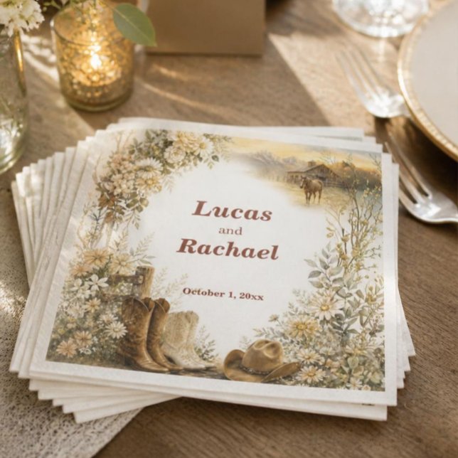 Luxury Western Ranch Wedding  Napkin (Creator Uploaded)
