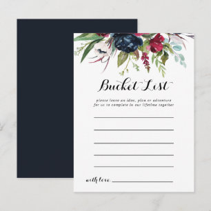 Luxury Whimsical Boho Floral Bucket List Cards