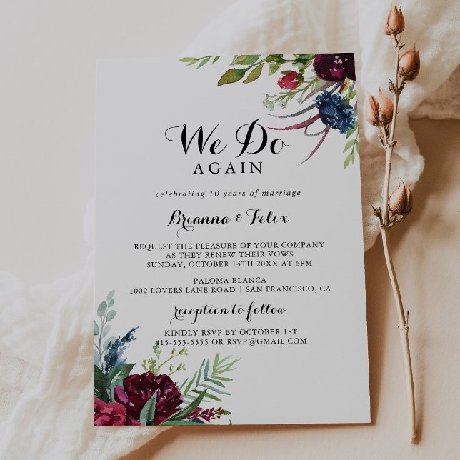 Luxury Whimsical Boho We Do Again Vow Renewal Invitation (Creator Uploaded)