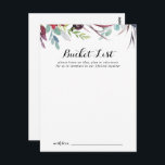 Luxury Whimsical Boho Wedding Bucket List Cards<br><div class="desc">These luxury whimsical boho wedding bucket list cards are the perfect activity for a rustic wedding reception or bridal shower. The design features multicolor rose and peony flowers with green foliage,  inspiring natural beauty.

Change the wording to suit any life event. Bucket list sign is sold separately.</div>