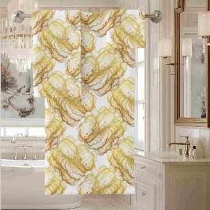 Luxury White and Gold Marble Alcohol Ink Bath Towel Set