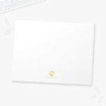 Luxury White and Gold Personalised Monogram Notepad<br><div class="desc">Luxury White and Gold Design
featuring white monogram in gold circle element with name in gold professional font style on white background.

Please Note : The foil details are simulated in the artwork. No actual foil will be used in the making of this product.</div>