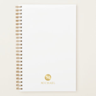 Luxury White and Gold Personalised Monogram Planner