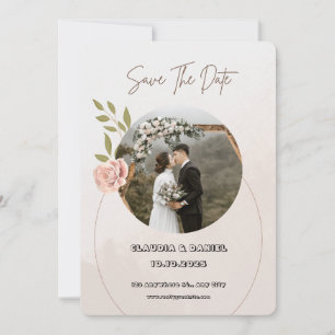 Luxury White and Pink Wedding Invitation