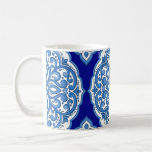 Luxury white-blue, Turkish ornament. Coffee Mug