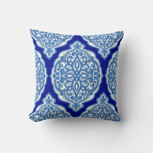 Luxury white-blue, Turkish ornament. Cushion