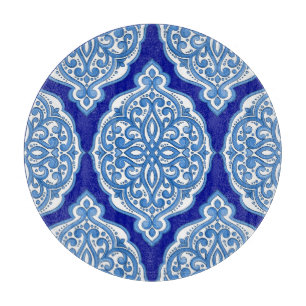 Luxury white-blue, Turkish ornament. Cutting Board