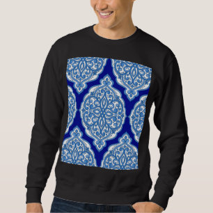 Luxury white-blue, Turkish ornament. Sweatshirt