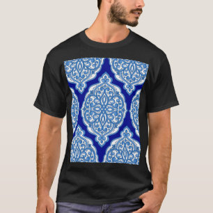 Luxury white-blue, Turkish ornament. T-Shirt