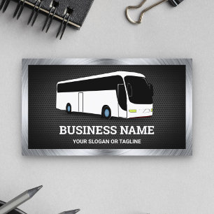 Luxury White Bus Sightseeing Tours Travel Agent Business Card