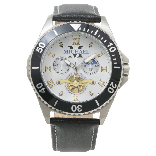 Luxury White Elegant Automatic  Watch (Front)